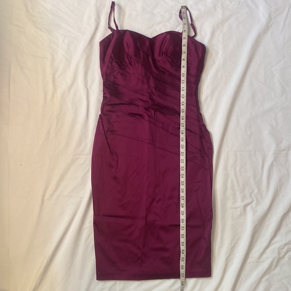 Barbiecore Cocktail Dress Ruched Magenta Satin Y2K Sweetheart Glam - Picture 10 of 12